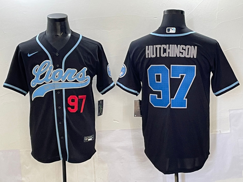 Men 2025 Detroit Lions #97 Hutchinson Black joint name 2025 Nike Limited NFL Jersey style 003->detroit lions->NFL Jersey
